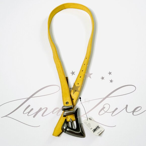 FREE PEOPLE Billie Leather Belt In Honey (size S/M) NWT - Picture 3 of 6